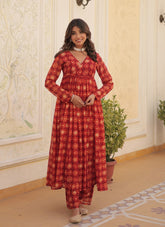 Functional Wear Red Colour Salwar Suit Looking Up to Date